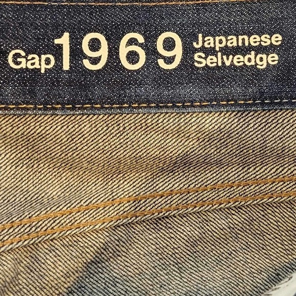 Gap 1969 Japanese Selvedge Jeans Straight Leg Slim Fit Button Fly Mens 31x30 Far - Picture 10 of 16